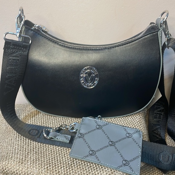 Valentino Orlandi Handbags - Valentino Orlandi black and grey structured crossbody bag NWT